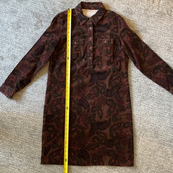 Vintage Long Sleeve Corduroy Paisley Dress - Picture 7 of 8